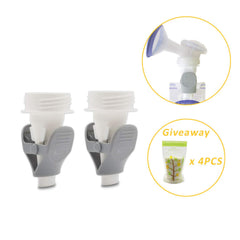 Hingers milk Storage Bag Adapters Milk Bag Clamps Replacement for Lansinoh/Spectra S1 S2/ Avent Wide-Neck Pump, White + Grey & Pack of 1pcs