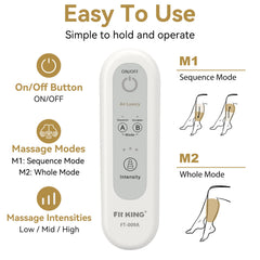 FIT KING Air Compression Leg Massager for Circulation to Relieve Pain, Swelling, Edema, RLS, Ideal Gift for Mom Wife (Extensions Included) - FSA HSA Eligible Light Gray