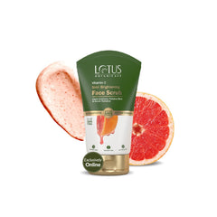 Lotus Botanicals Skin Brightening Face Scrub, Vitamin C, Sulphate, Silicon & Chemical Free for All Skin Types - 100g