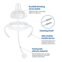 ROPOSY Sippy Cup Soft Spout Conversion Kit for Philips Avent Natural Baby Bottle, Bottle Handles and Weighted Straw - 4 Pack