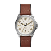Fossil bronson three-hand date medium brown eco leather watch - fs5919