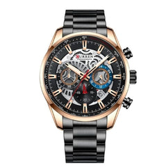CURREN 8391 Top Luxury Brand Men's Casual Sports Watch Men's Watch, Waterproof Luminous Stainless Steel Men's Wrist Watch - BLACK