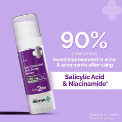 The Derma Co Sali-Cinamide Anti-Acne Face Serum with 2% Salicylic Acid & 5% Niacinamide for Acne & Acne Marks - 30ml