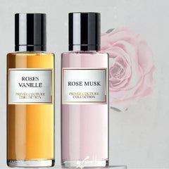 ROSE MUSK + ROSES VANILLE - Eau De Parfum | Long Lasting - Privee Counture Collection | ARD AL ZAFARAN | Mini Travel size 30 ML perfume - High Concentration (PACK OF 2 ROSE MUSK + ROSES VANILLE)