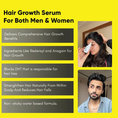 Hair Growth Serum For Promoting Hair Growth & Controlling Hair Fall | With 3% Redensyl, 5% Capixyl, 4% Anagain, 3% Procapil & 3% Baicapil, Rosemary & Biotin, For Both Men & Women, 30ML