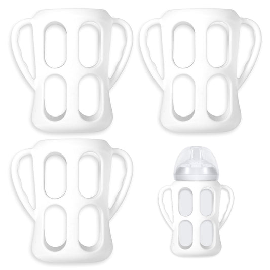 BOXOB 3pcs Baby Bottle Handle for Philips Avent Natural Baby Bottles 9oz, Easy Grip Ergonomic Silicone Pacifier Handle Bottle Holder Accessories for Philips Avent Bottles, Let Baby Be Independent