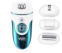 VGR V-700 Cordless Professional 4-in-1 Women Epilator & Shaver for Face, Legs, Underarms & Bikini area with Callus Remover for Wet & Dry use 50 minutes Runtime 2X500 mAH Li-ion Battery Fast Charge