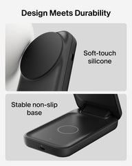 Belkin UltraCharge 2-in-1 Wireless Charger 25W, Qi2.2 Certified MagSafe Compatible Charger, Charging Station for iPhone 17, Air, AirPods, Pixelsnap, Magnetic Stand with USB-C Port, 45W Adapter - Black