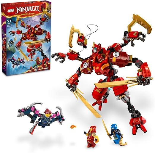 LEGO NINJAGO Kai’s Ninja Climber Mech Toy Set, Buildable Action Figure for Plus Year Old Boys, Girls Kids with Character Minifigures Incl Kai