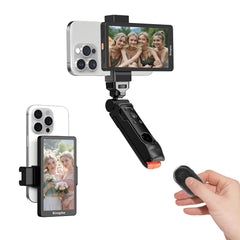 Generic KingMa 3 MAX Black Magnetic Phone Vlog Selfie Monitor Screen, 1080P Wireless Recording, Using Phone Rear Camera for Selfie Vlog Live Stream TikTok(Support 4K 30fps Wired Recording)