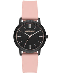 Skechers Women's Watch and Stackable Bracelet Gift Set - Bellflower Black/Pink