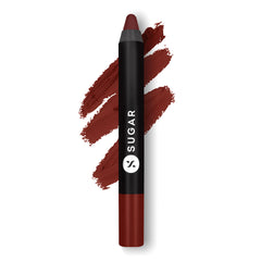 SUGAR Cosmetics Matte As Hell Crayon Lipstick36 Veronica Mars (Brown Toned Burnt Orange) with SharpenerHighly pigmented, Creamy Texture, Long lasting Matte Finish