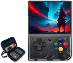 CredevZone Miyoo Mini Plus Handheld Game Console 3.5-inch 640*480 IPS Screen 3000mAh Compatible with Multiplayer Portable Case Black Transparent