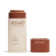 ATTITUDE Oceanly Plastic-Free Lightweight Bronzer Stick, Titanium Dioxide-Free, EWG Verified, Vegan & Cruelty-free Makeup, Coffee, 8.5 grams
