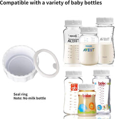 KPPTYTY Baby Bottle Lid Screw Lids Aka Travel Caps with Rewritable Sealing Disc Compatible with Avent Wide Mouth Bottles Baby Bottle Lid Cap Replace Natural Bottle Sealing Ring and Sealing Disc (8pcs)