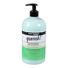 Aunt Jackie's Curls and Coils Quench, Large 24oz Family Sized Pump, Moisture Intensive Leave In Hair Conditioner for Natural Curls, Coils and Waves, Enriched With Shea Butter, Green