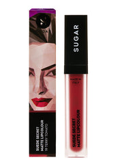 Sugar Cosmetics Suede Secret Matte Lipstick - 19 Terry Tomato (Light red with hints of orange), 6 ml