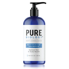 Pure Biology Premium Hair Growth Shampoo with Biotin, Keratin, Vitamins B + E, Natural DHT Blockers & Breakthrough Anti Hair Loss Complex Treatment of Thinning, Damaged Hair for Men & Women