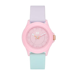 Skechers Women's Rosencrans Mid Quartz Plastic and Silicone Casual Sports Watch - Pink/Purple/Green