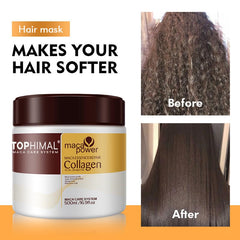Original Maca Collagen Hair Treatment Mask 500ml | Deep Repair Conditioning Mask with Argan Oil for Dry Damaged Hair | Produce Smooth Sliky and Strong Hair Naturally | All Hair Types,16.9 oz