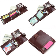 Genuine Leather Wallets for Men, Leather Multi-Functional RFID Blocking Wallet with 17 Credit Card Slots, Multi Card Holder Slim Mens Wallet with Zipper Coin Purse, Bifold Wallet,Unisex Tri fold Multi
