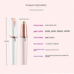 BONITA Multifunctional Electric Eyebrow Trimmer Pencil Portable Facial Painless Hair Removal for Face, Upper Lip, Chin, USB Rechargeable,Automatic Eyebrow Trimmer For Men And Women (ROSE GOLD-02)