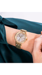 Guess Enchantment Analog Watch for Women, 32 mm Case Width, Gold Tone/Silver