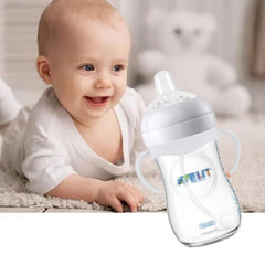 ROPOSY Sippy Cup Soft Spout Conversion Kit for Philips Avent Natural Baby Bottle, Bottle Handles and Weighted Straw - 4 Pack