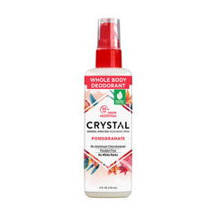 Crystal Essence Mineral Deodorant Spray- Body Deodorant With 24-Hour Odor Protection, Non-Staining Pomegranate Spray, Aluminium Chloride & Paraben Free, 4 FL OZ