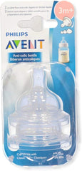 AVENT Philips Anti-Colic Nipple, Clear, Variable Flow