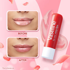 Vaseline Lip Therapy Rosy Lips Lip Balm With Pure Jelly & Light Rose Tint For Soft & Pink Lips| Nourishes & Protects Lips| Non-greasy Lip Moisturizer for Naturally Tinted Lips| 4.8 gm
