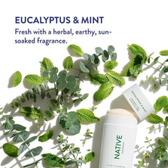 Native (Eucalyptus Mint) - Native Deodorant - Natural Deodorant for Women and Men - Vegan, Gluten Free, Cruelty Free - Aluminium Free, Free of Parabens and Sulphates - Eucalyptus & Mint