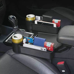 URbazaar Car Seat Gap Filler,Car Seat Gap Storage Box Cup Holder,Organizers Storage Box Front Seat Console Car Organizer Side Pocket with Cup Holder Couple for Cellphones Keys Cards Wallets Sunglasses- 2 Pcs