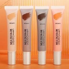Liquid Concealer Makeup 4Pcs,Corrector Foundation for Black Women Oily Dry Skin, Foundation Concealer in One Primer Face Makeup Full Coverage, Advanced Pore Minimizer, Lightweight All-Day Hold,0.67 oz