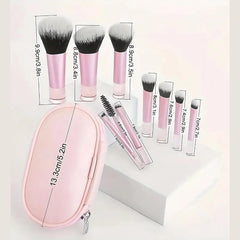 LA LUSH Makeup Brush Set, Pack of 10 - Stylish Handle Makeup Brushes Professional Face Powder Foundation Blending Blush Eye Shadow Cosmetic Brushes for Girls