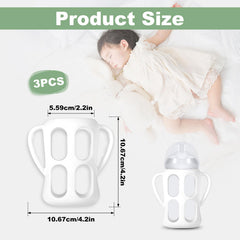 BOXOB 3pcs Baby Bottle Handle for Philips Avent Natural Baby Bottles 9oz, Easy Grip Ergonomic Silicone Pacifier Handle Bottle Holder Accessories for Philips Avent Bottles, Let Baby Be Independent
