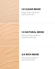 THESAEM Cover Perfection Concealer Foundation - 24H Coverage, Light Liquid Texture - Ideal for Oily, Combination Skin, Provides Semi-Matte, Smooth Finish, 1.01 fl.oz. (1.0 Clear Beige)