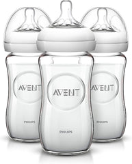 PHILIPS AVENT - Natural Baby Bottle Glass 8oz, 3pk