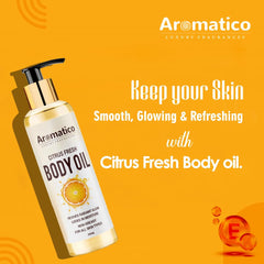 Revitalizing Body Oil for Men, Citrus Fresh. Daily Use After Bath Oil, Hydrating Formula for Dry Skin. Non-Greasy, 100% Natural- 200ml