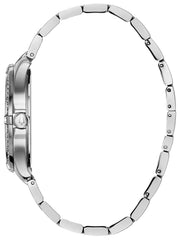 Bulova Ladies' Classic Crystal Stainless Steel 2-Hand Quartz Watch, Pave Dial Style: 96L236, Silver, Crystal Quartz Silver-Tone Stainless Steel Bracelet - Silver