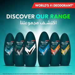 REXONA MEN Antiperspirant Deodorant Roll On, 72 hour sweat & odor protection*, Antibacterial + Invisible, with MotionSense technology, 50ml