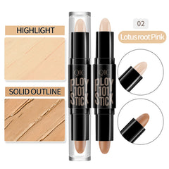 SOMGKIN Highlight Contour Stick, 2 in 1 Makeup Shading Stick, Face Highlighters Sticks, Concealer Contour Highlighter Stick,Cruelty Free Makeup,double-end face concealer contouring sticks cream (02)