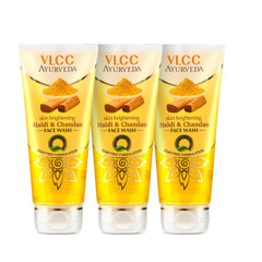 VLCC Ayurveda Skin Brightening Haldi & Chandan Face Wash (100ml) Pack of 3,300ml