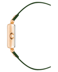 Anne Klein Women's Solar Powered Watch with Analog Display and Leather Bracelet AK3896RGGN, Green