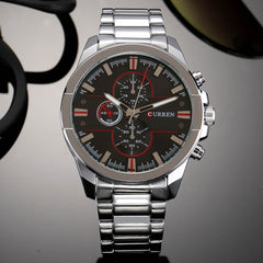 CURREN Original Men's Sports Waterproof Stainless steel band quartz Wrist Watch 8274 - Black