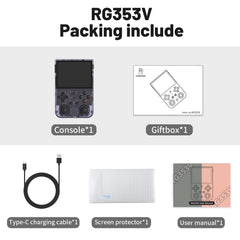 Aivuidbs RG353V Retro Handheld Game with Dual OS Android 11 and Linux,RG353V with 64G TF Card Pre-Installed 4452 Games Supports 5G WiFi 4.2 Bluetooth Online Fighting,Streaming and HDMI
