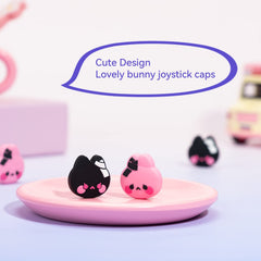 GeekShare Cute Silicone Game Console Thumb Grip Caps, Joystick Cover Compatible with Switch/OLED/Switch Lite,4PCS - Bunny & Kitty