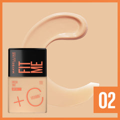Maybelline New York, Fit Me Fresh Tint Foundation SPF 50 with Brightening Vitamin C, 02