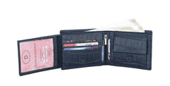 WildHorn® RFID Protected Genuine Leather Wallet & Gift Combo for Men - Blue Cr M