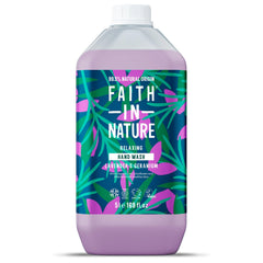 Faith In Nature Natural Lavender and Geranium Liquid Hand Wash, Relaxing, Vegan and Cruelty Free, No SLS or Parabens, 5 L Refill Pack